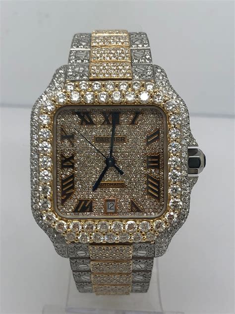 cartier iced out replica|cartier santos ice box.